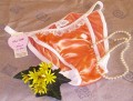 Apricot silk tanga panties
