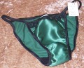 Silk tanga knicker gree black